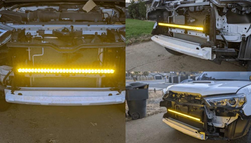Lasfit 32&quot; Behind Grille Amber Light Bar Install And Review | For 2021 Toyota 4Runner-13-jpg